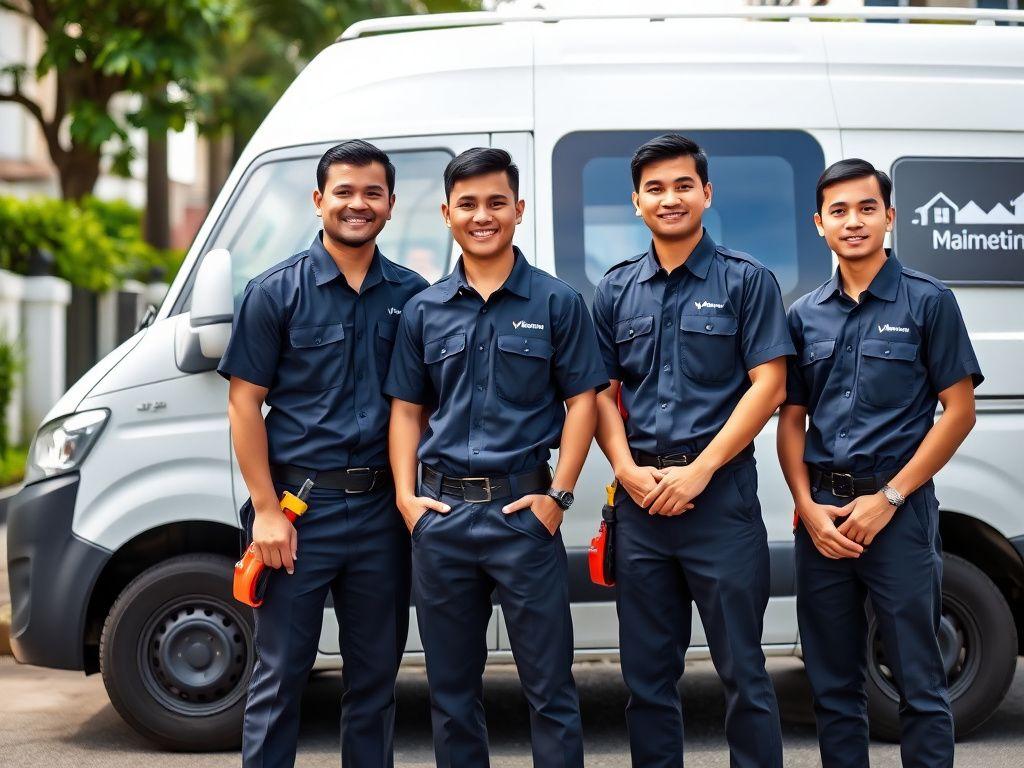 Xenoblox maintenance team standing in front of branded service van